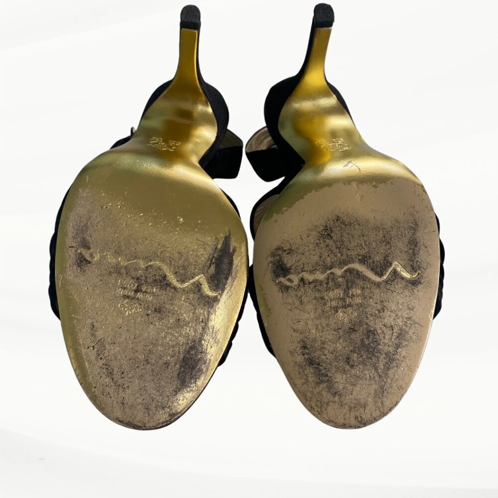 Nina Vitoria Black Luster Sandal, 3.5" Heels, Size 7.5 M US, 37.5 EU - Picture 9 of 11